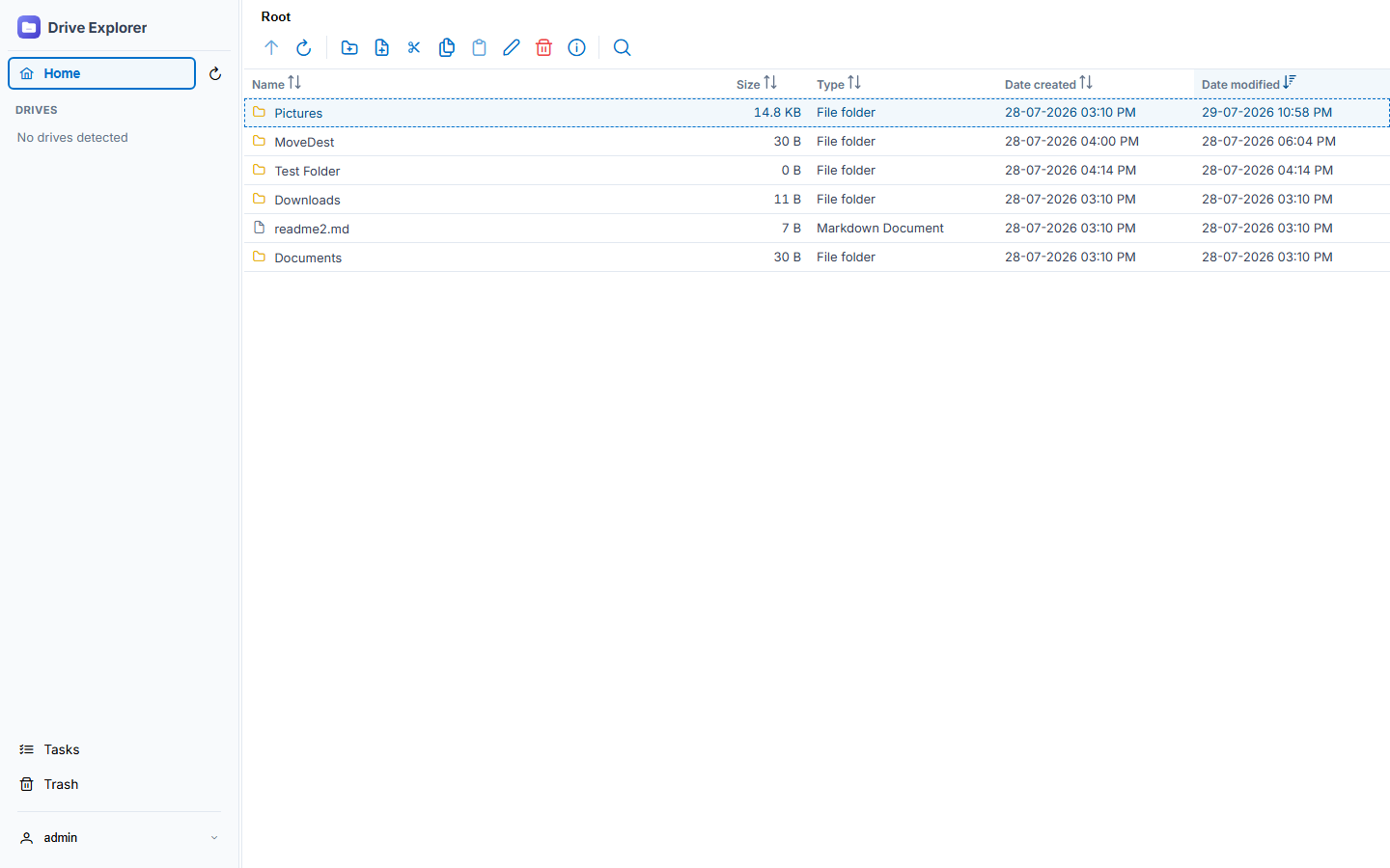 Explorer details view with date grouping and file listing