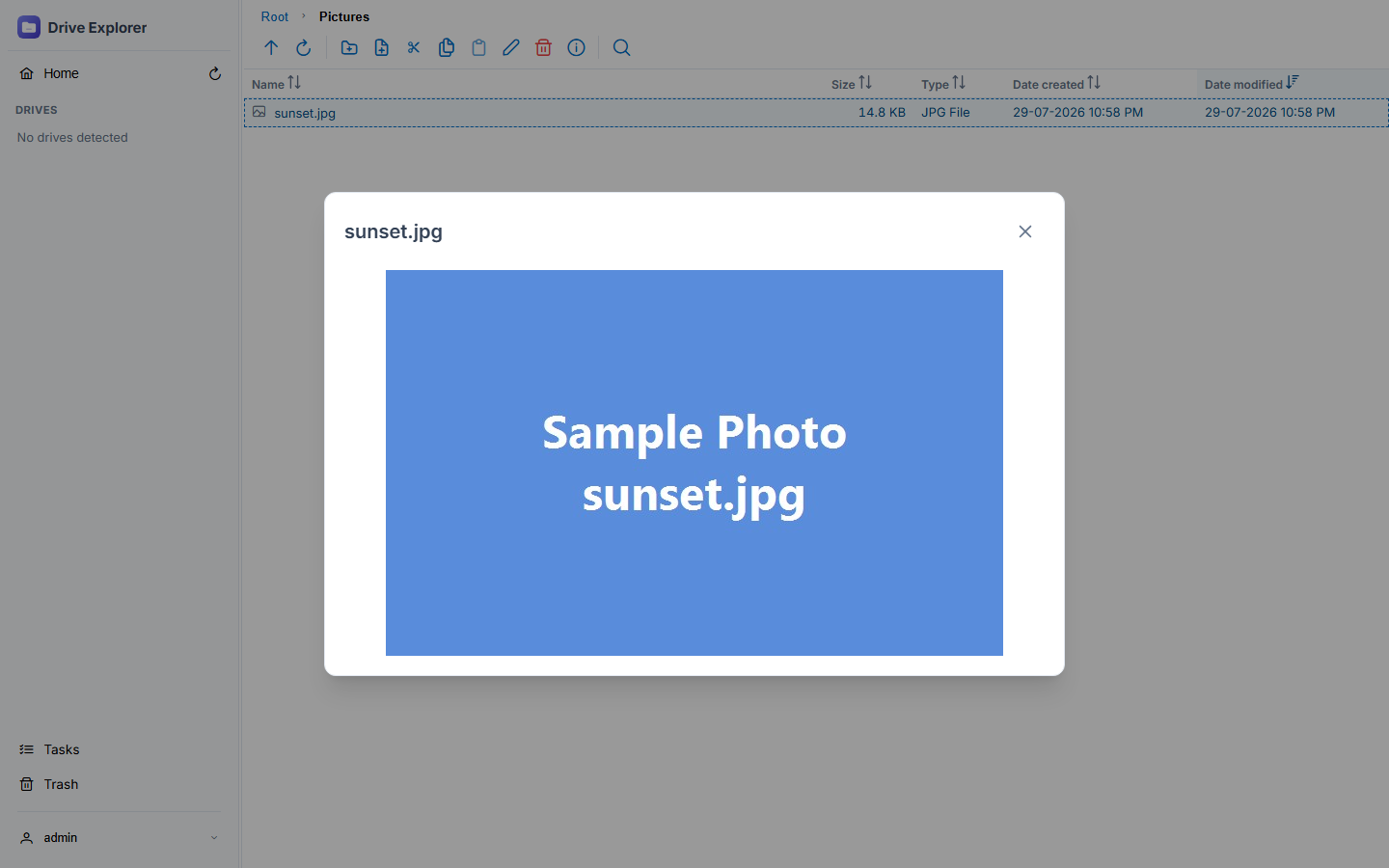 Image preview dialog
