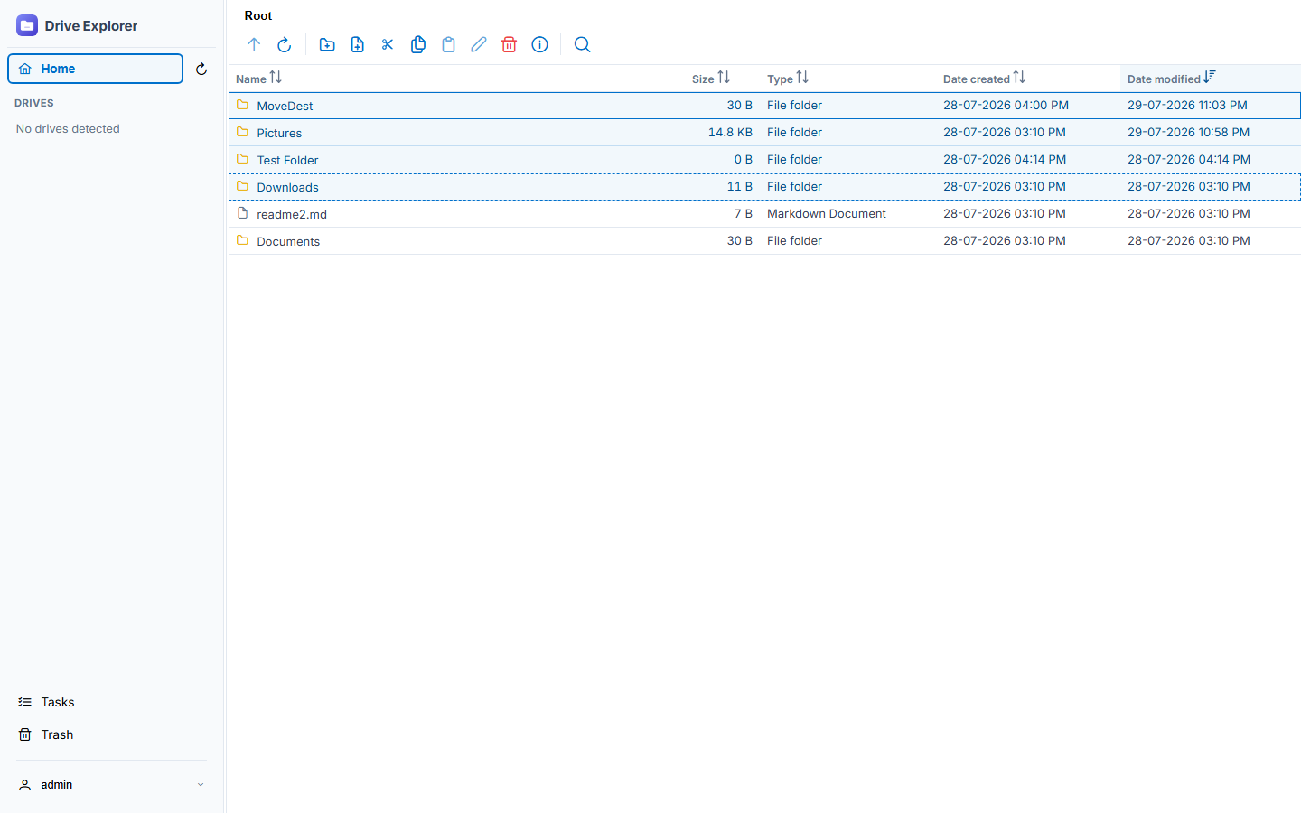 Multiple files selected